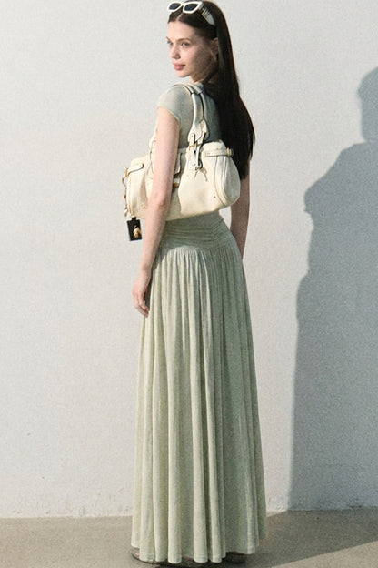 Green Lake Draped Knit Dress