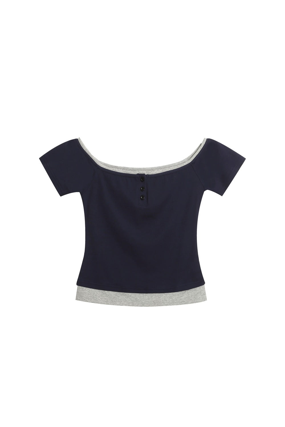 Color-Blocked Off-Shoulder Top