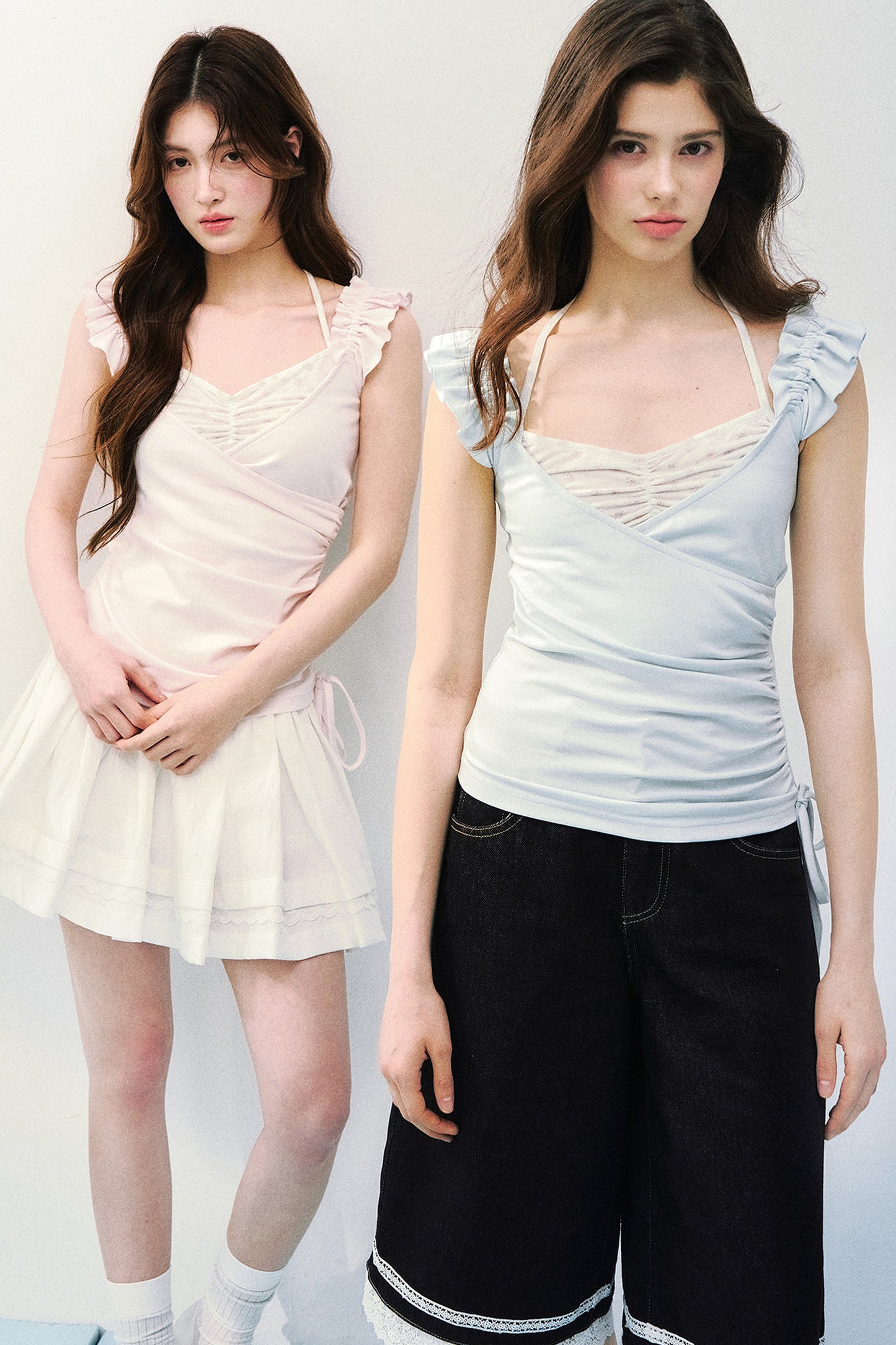 Flutter Sleeve Spliced T-Shirt