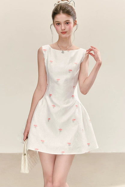 Elegant White Vest Dress