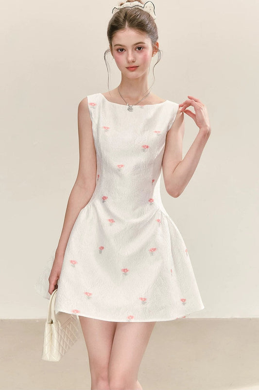 Elegant White Vest Dress