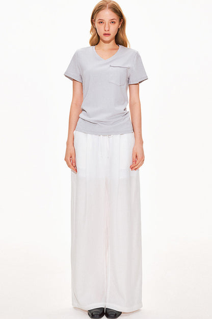 Haut col V en pur coton