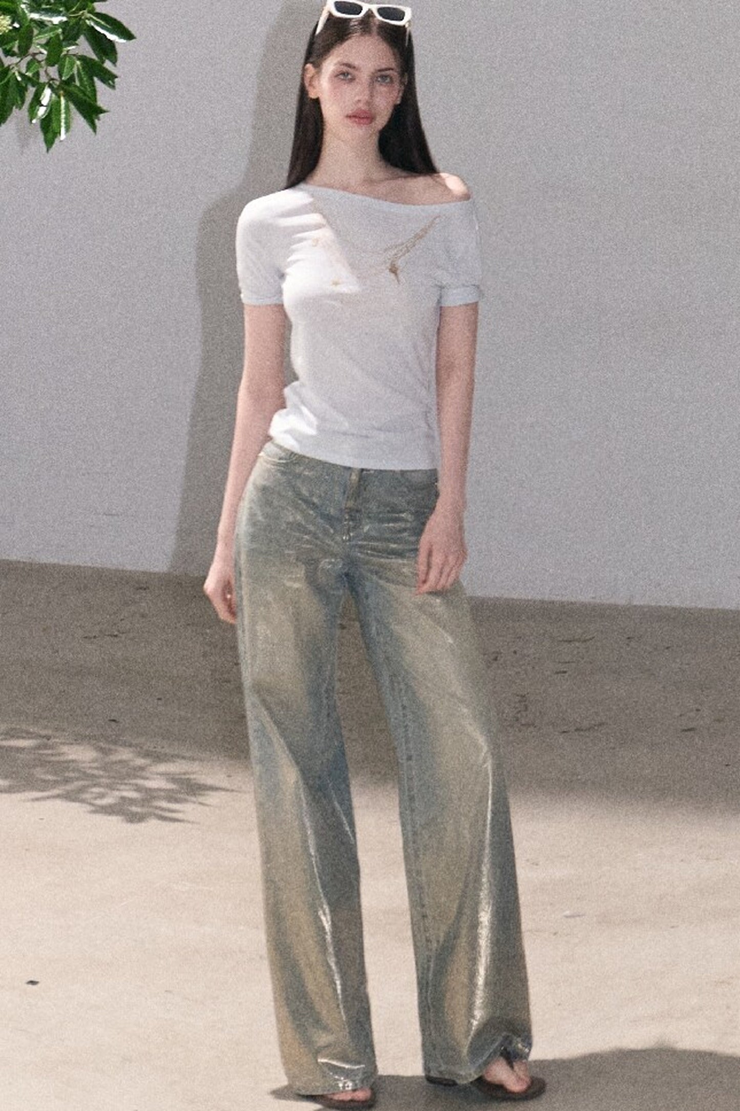 Retro Gradient Cotton Jeans