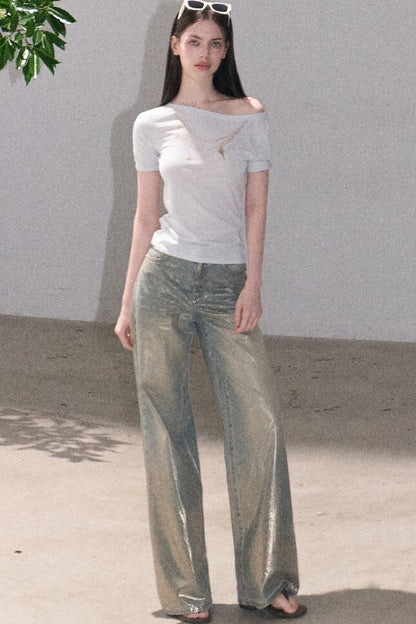 Retro Gradient Cotton Jeans
