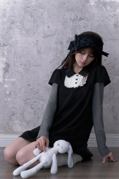 Ruffled Bib Doll Collar Dress