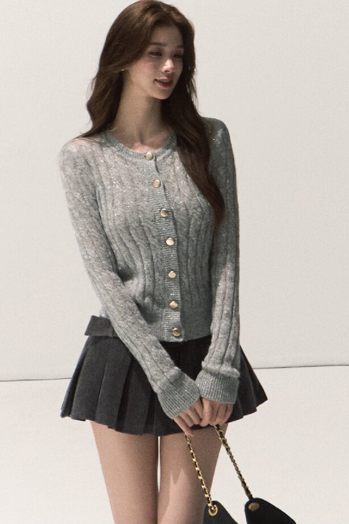 Wool Cable Knit Cardigan