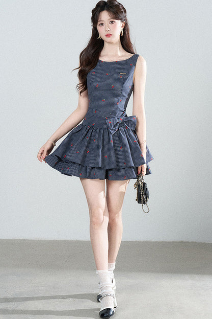 Elegant Plaid Vest Dress