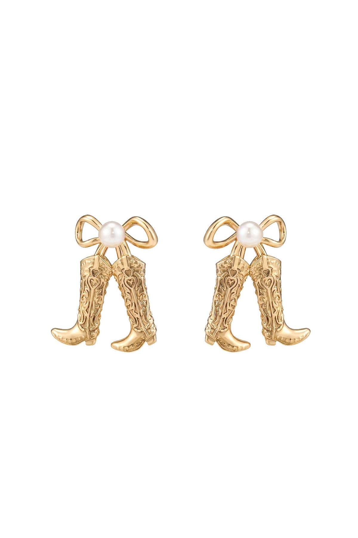 Vintage Pearl Boot Earrings