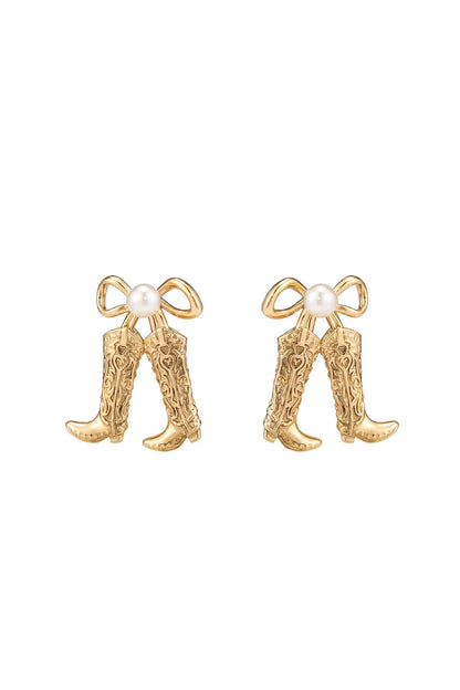 Vintage Pearl Boot Earrings