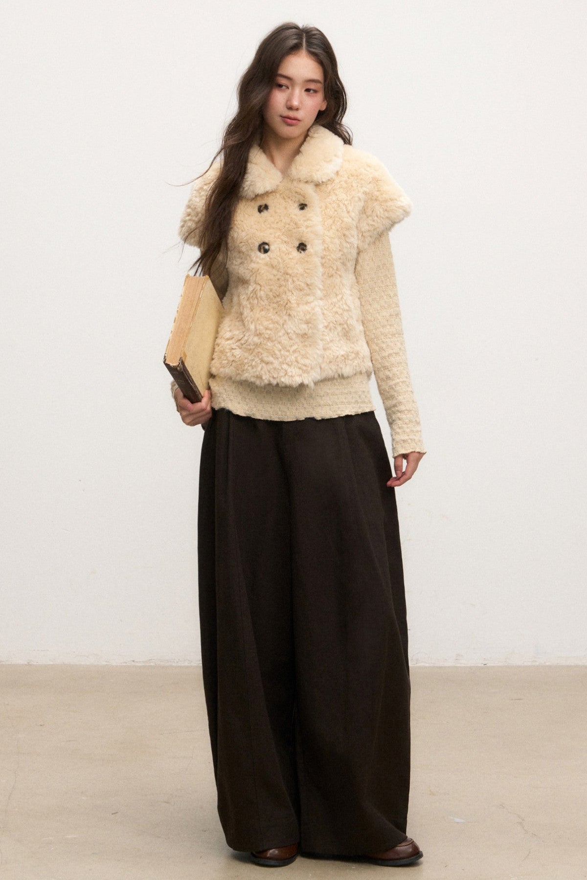 Textured Long Sleeve Knit Sweater With Pants and Skirt Set-Up