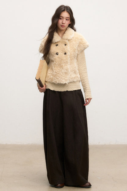 Textured Long Sleeve Knit Sweater With Pants and Skirt Set-Up