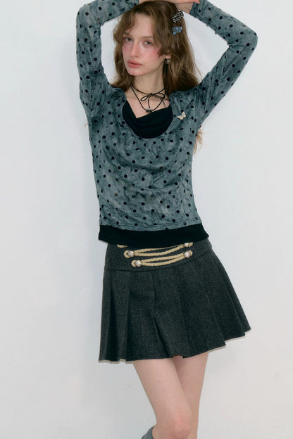 Polka Dot T-Shirt Knit Top