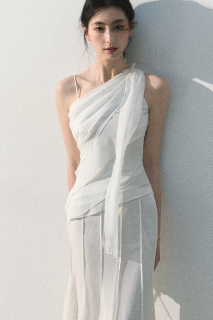 Asymmetrical Shoulder-Cut Tank Top