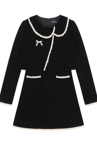 Collar Velvet Dress