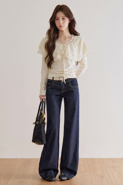 High Waist Double Button Jeans