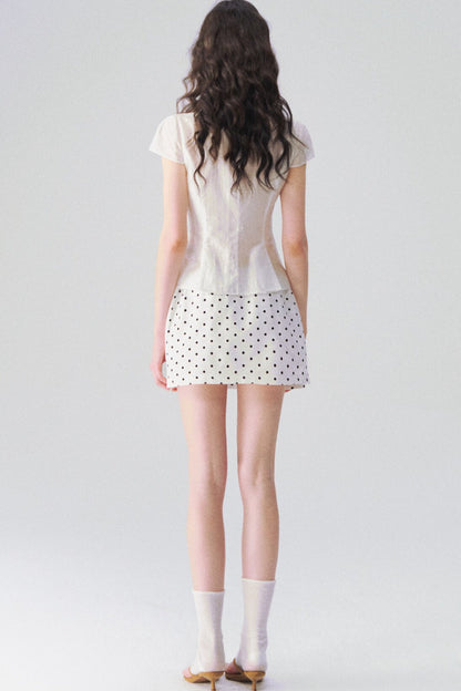 Collar Diagonal Ruffle Shirt