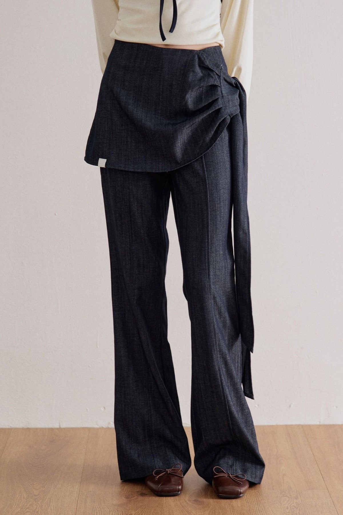Tied Waist Wide-Leg Flared Pants