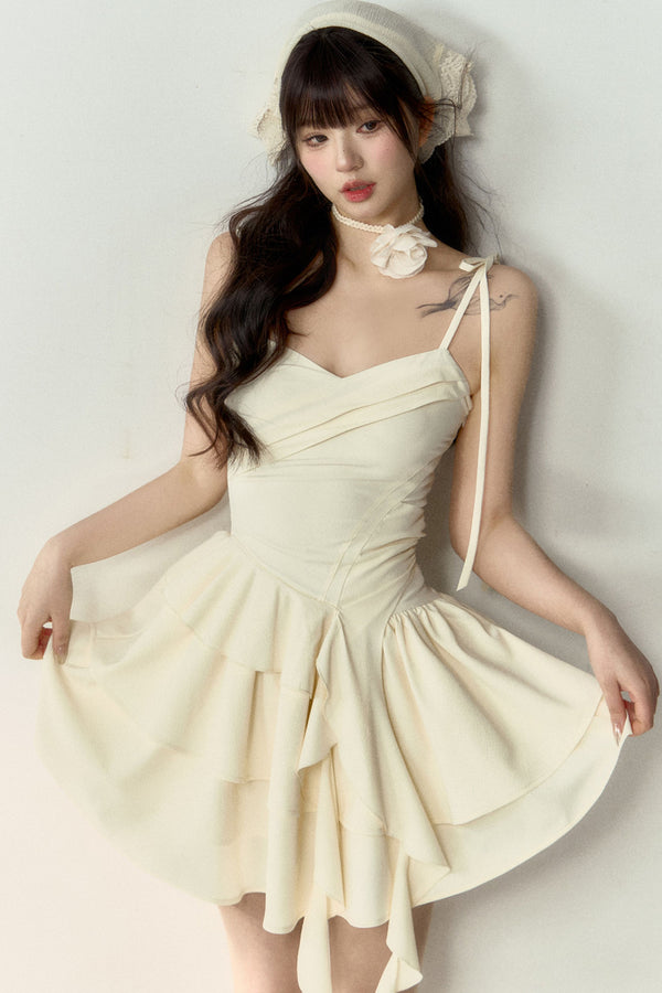 Floral Ballet Suspender Waist Dress