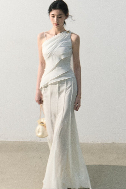 Asymmetrical Shoulder-Cut Tank Top