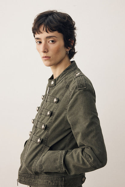 Retro Washed Double-Breasted Jacket
