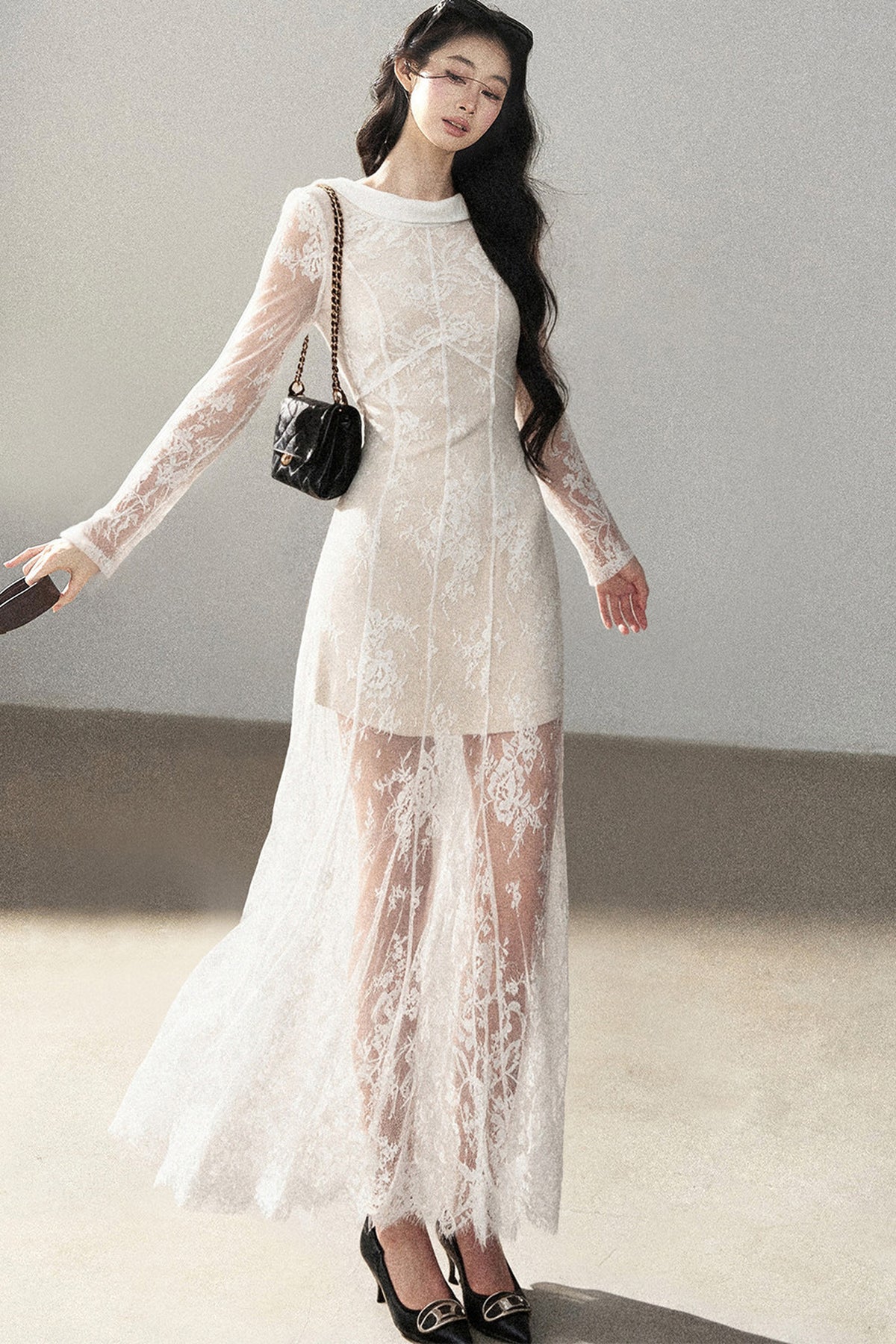 Backless Lace Long Dress