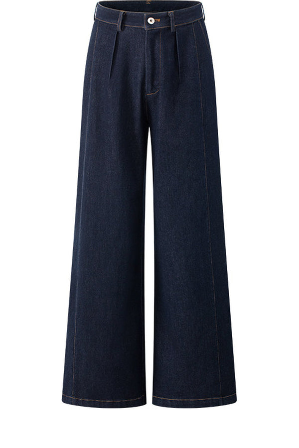 Color-Blocked Denim Two-Piece Set