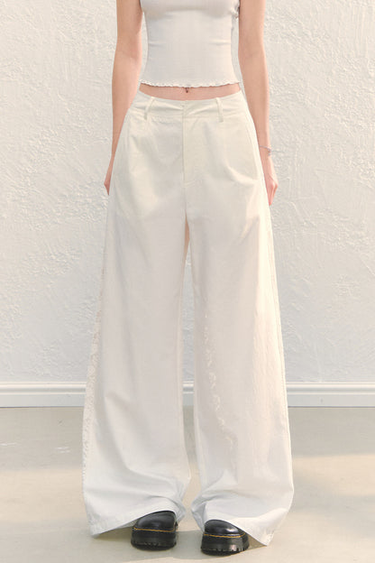 High Waist White Wide-Leg Pants