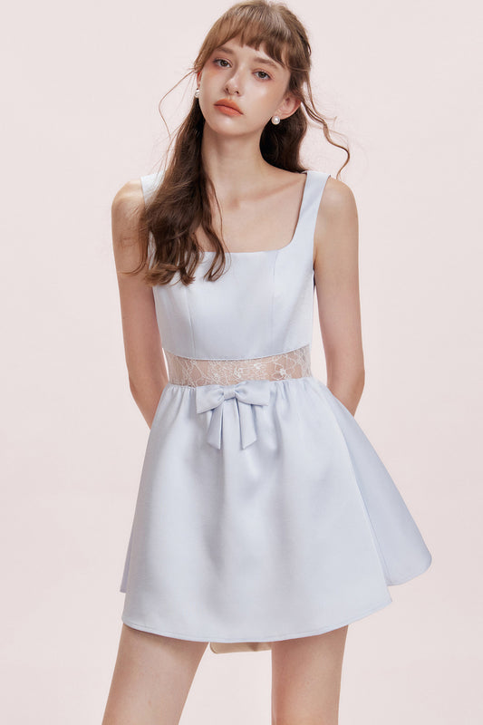 Floral Lace Satin Dress