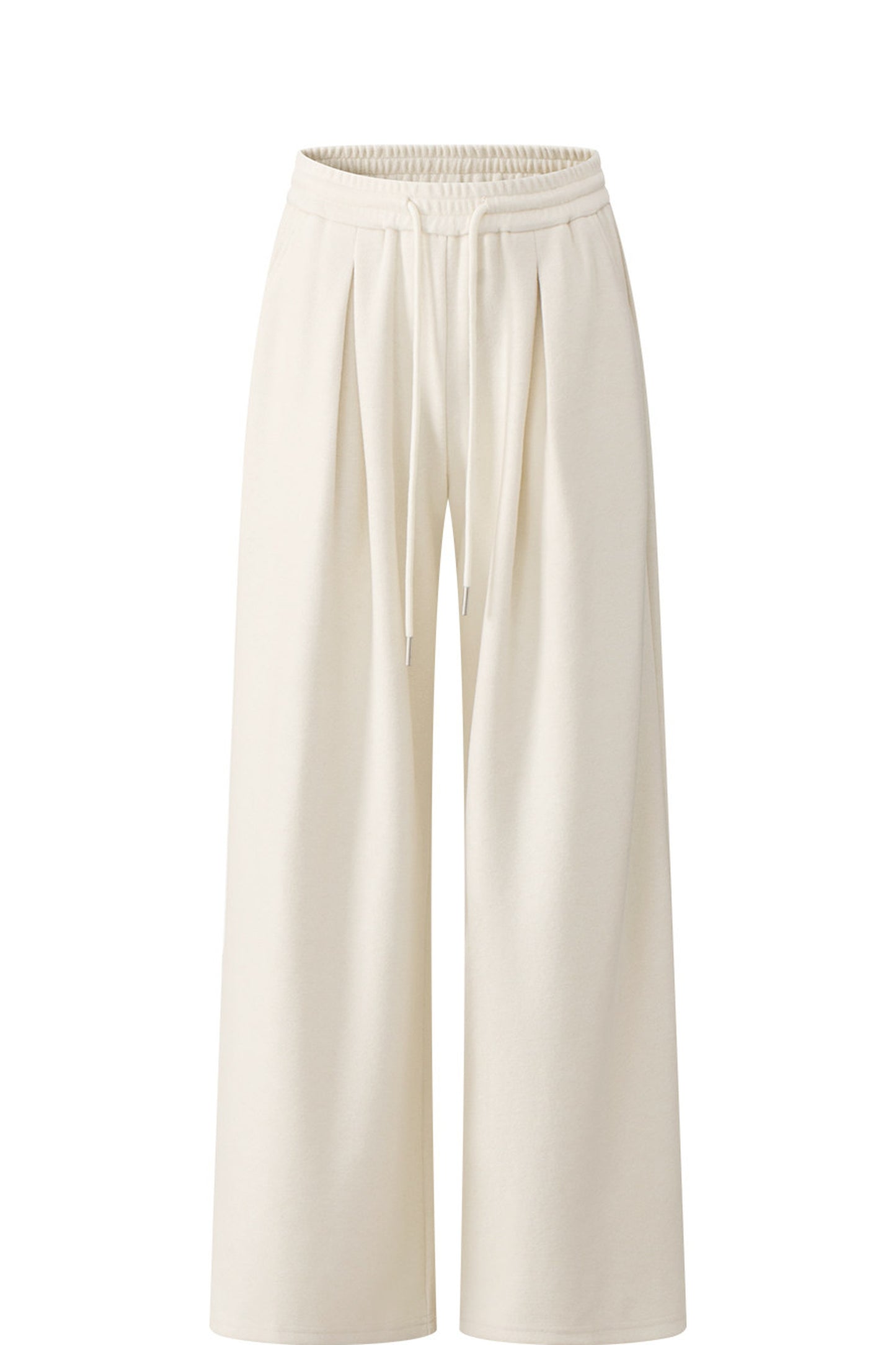 V-Neck Sweatshirt and Wide-Leg Pants Set-Up