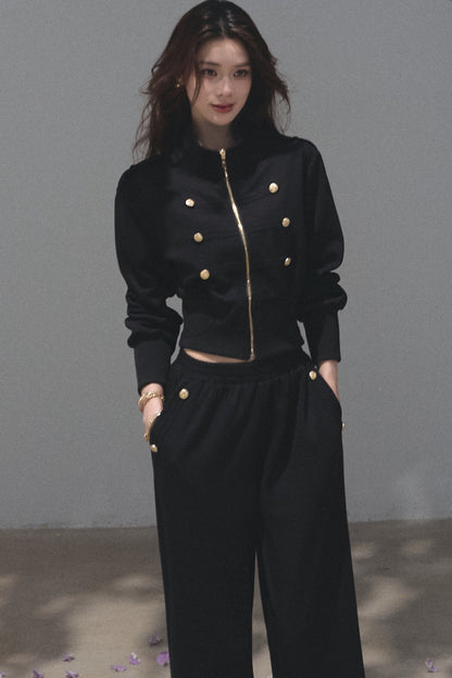 Jacket and Wide-Leg Pants Set-Up