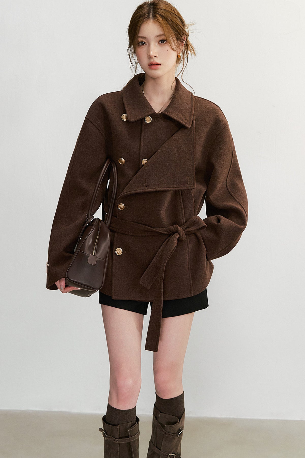 Double-Breasted Wool Blend Jacket