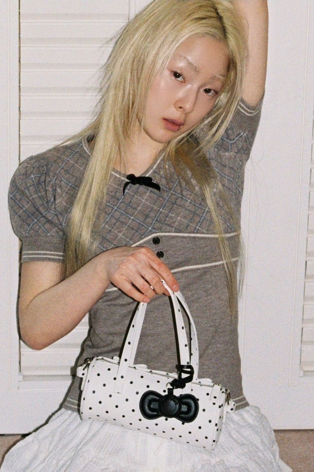 Bow Polka Dot Bucket Bag