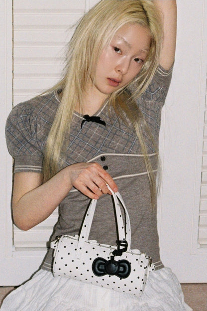 Bow Polka Dot Bucket Bag