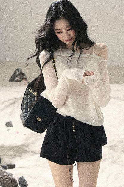 Conjunto de Top Hazy Mist Sin Hombros