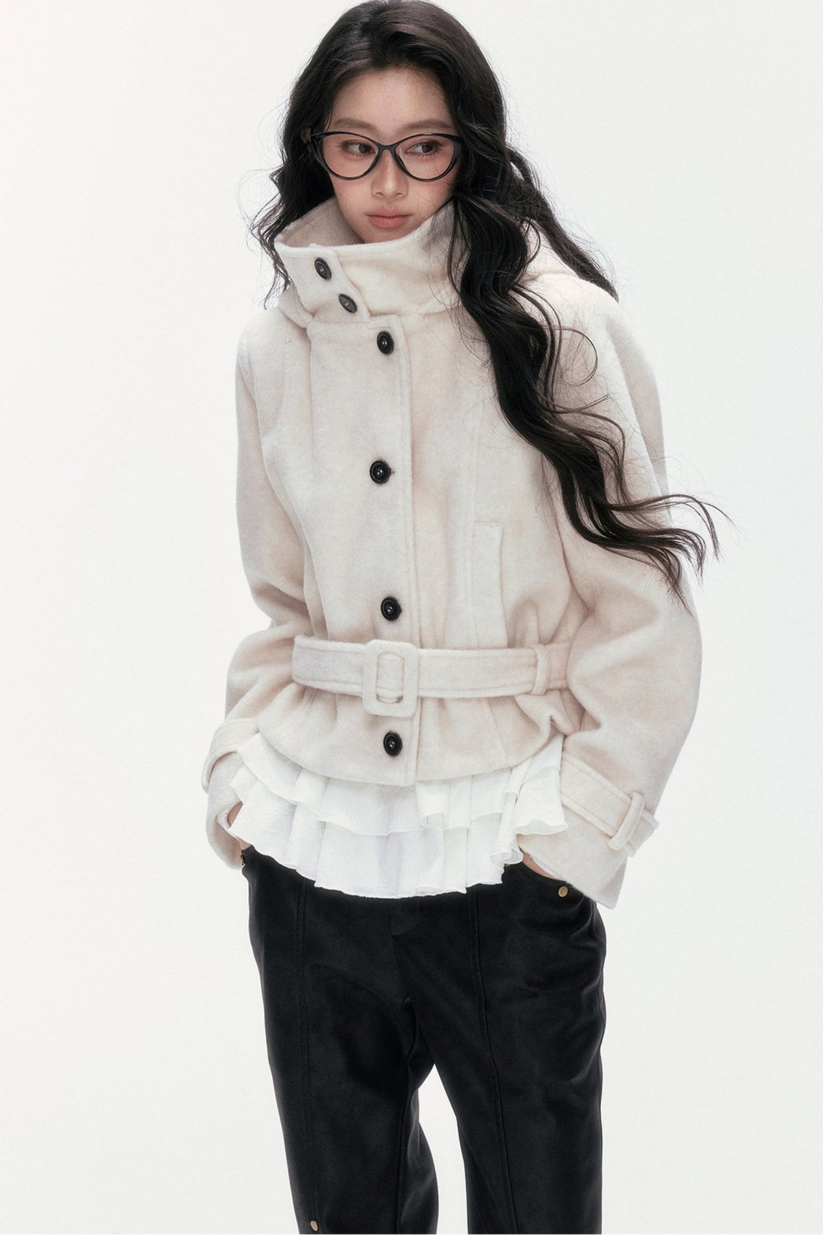 Quilted Woolen Hooded Jacket