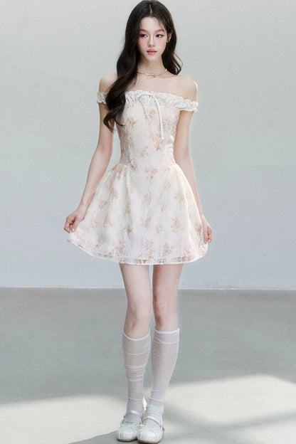 Abito a Spalla Unica con Patchwork Floreale