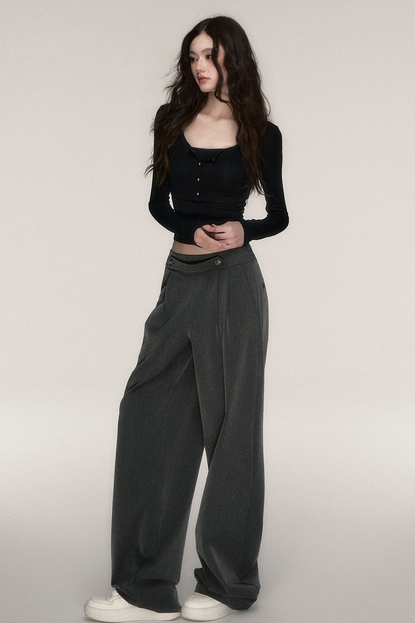 Long-Sleeved Top and Camisole Set