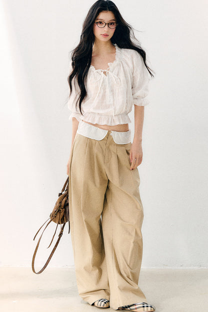 Wave Pleat Chiffon Top