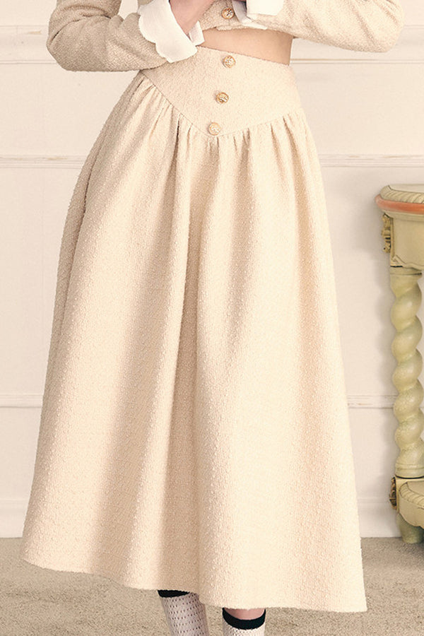 Tweed Jacket and Long Skirt Two-Piece Set
