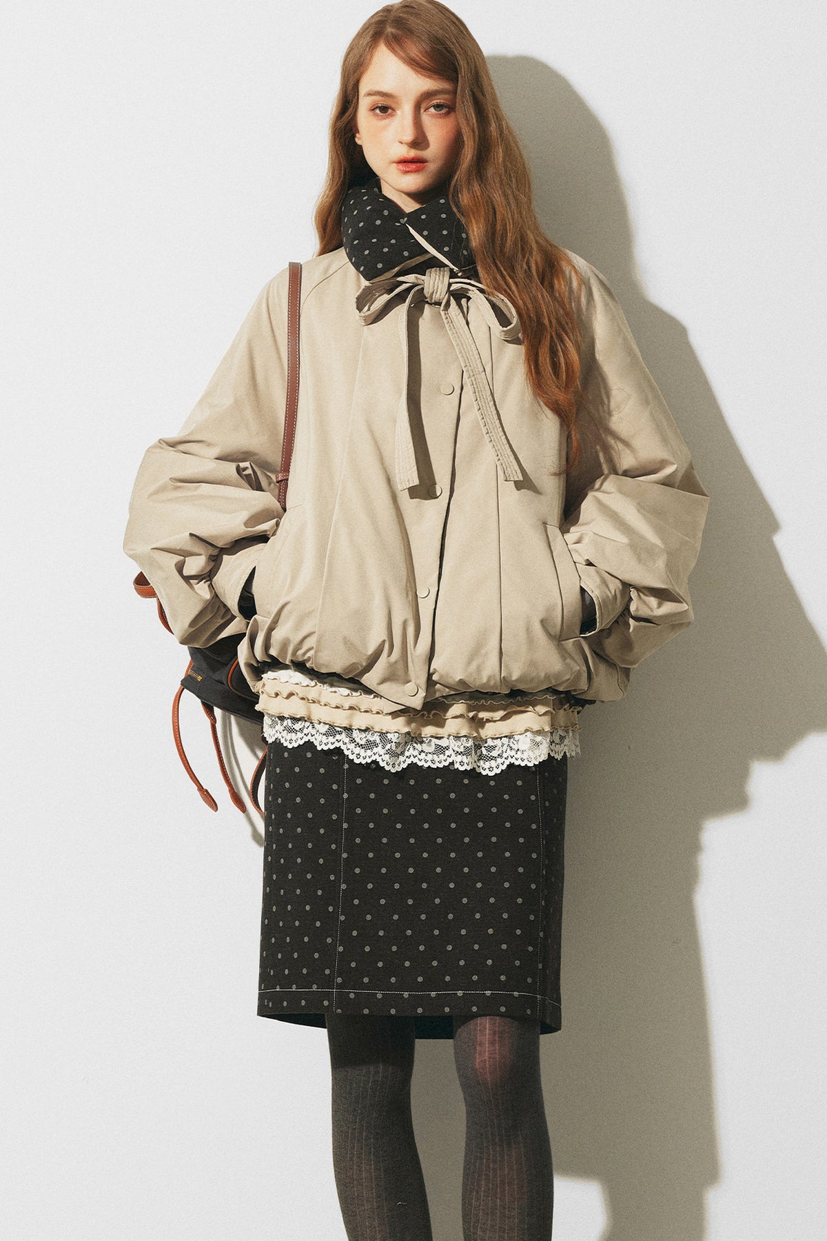 Reversible Polka Dot Bow Down Jacket