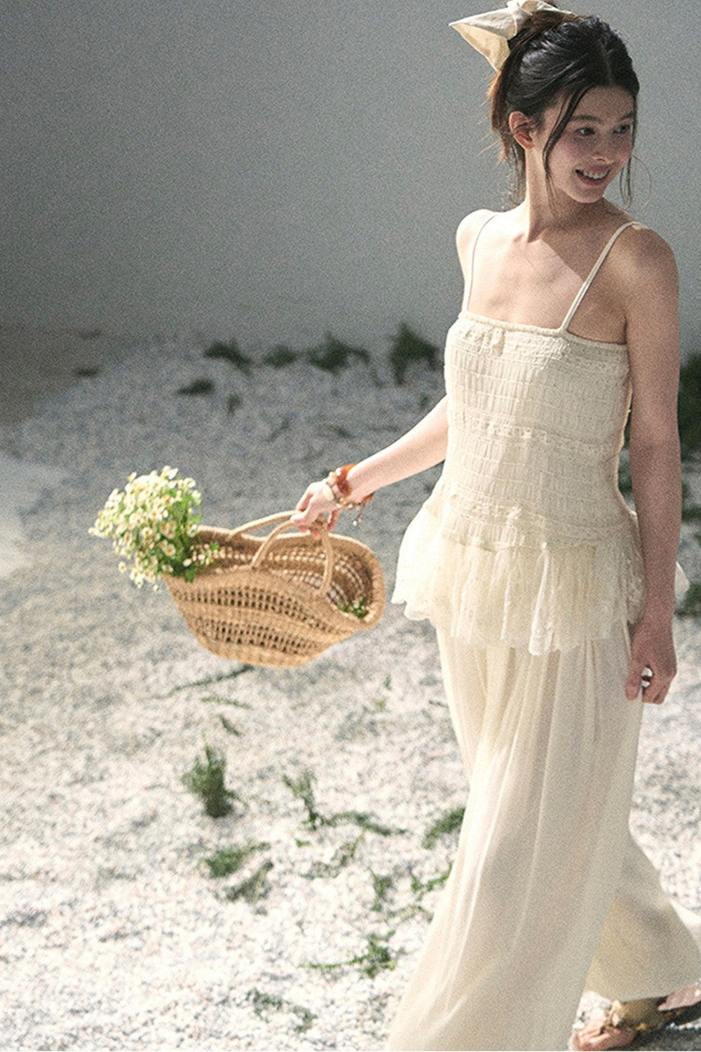 French Lace Summer Top and Pants Set