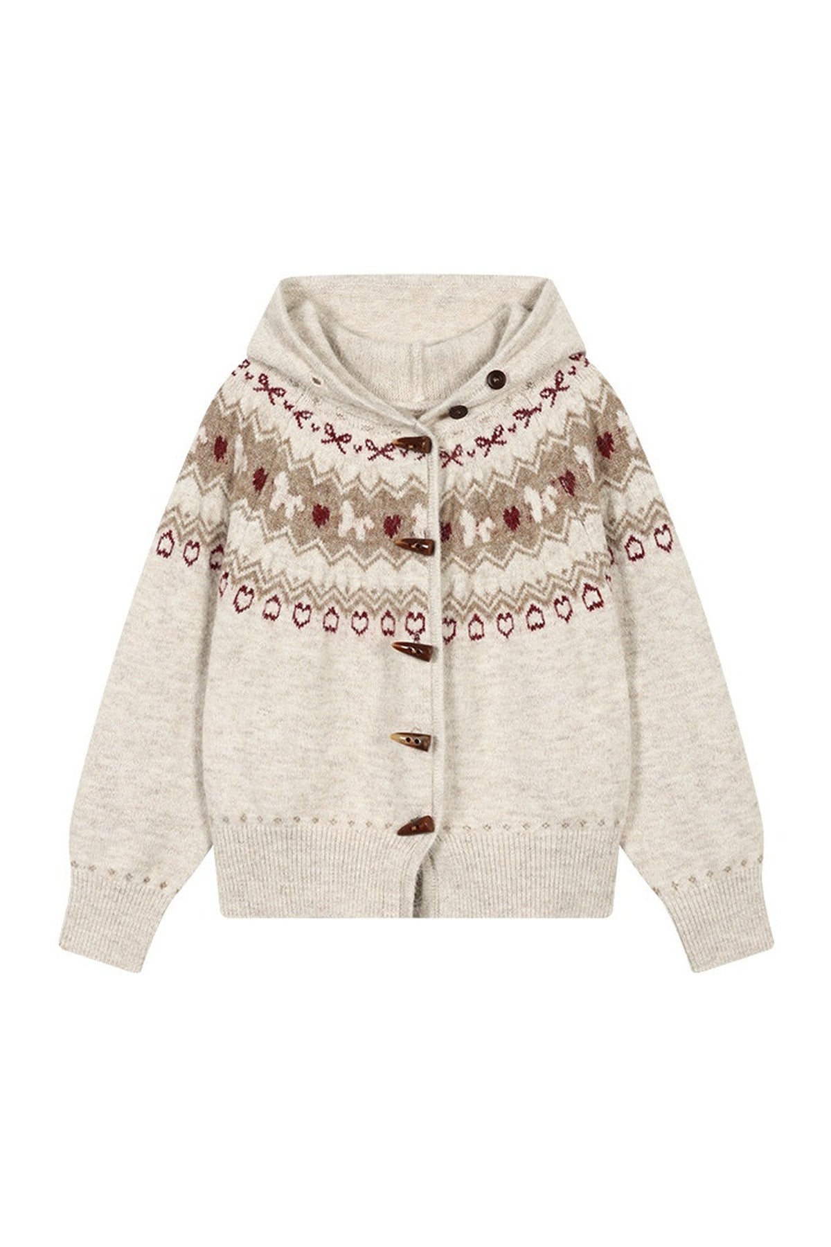 Fair Isle Toggle Knit Cardigan