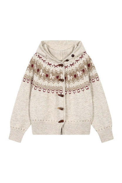 Fair Isle Toggle Knit Cardigan