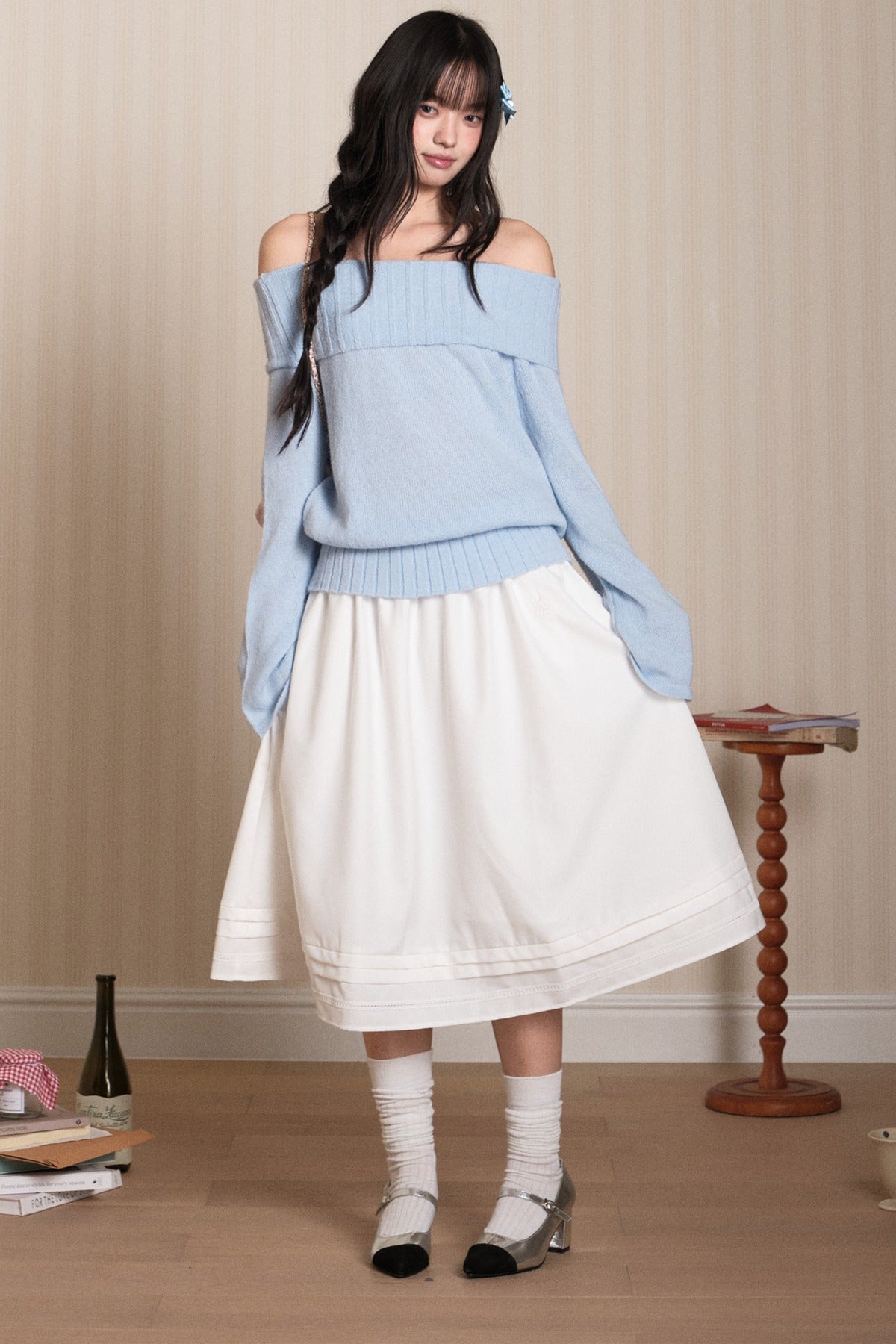 Off-Shoulder Knit Top