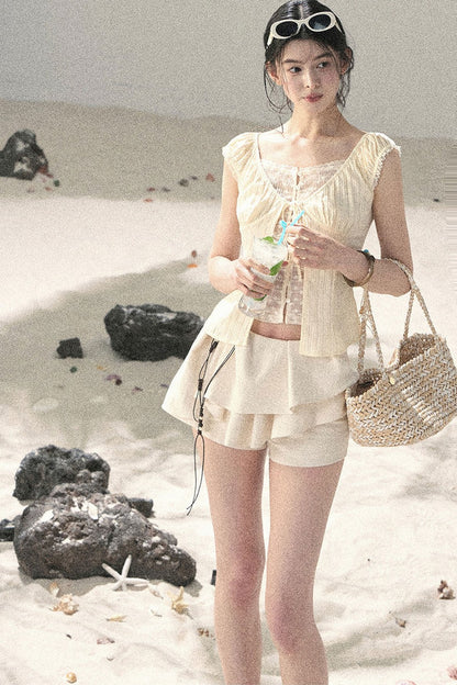 Soft Gauze Lace Blouse