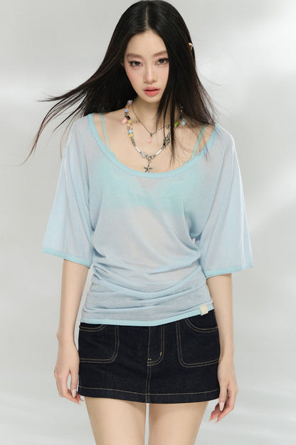 Heavyweight Lyocell Batwing Top