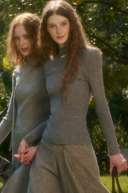 Maglione a maglia con fiocco
