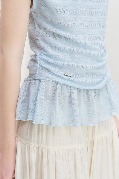 Hose mit hoher Taille und Rüschen