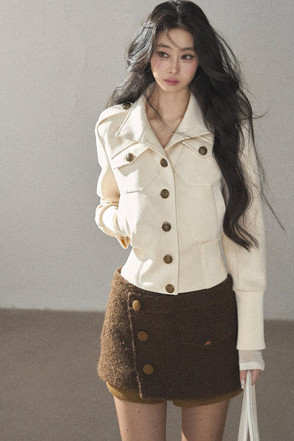 Vintage Faux Suede Short Jacket