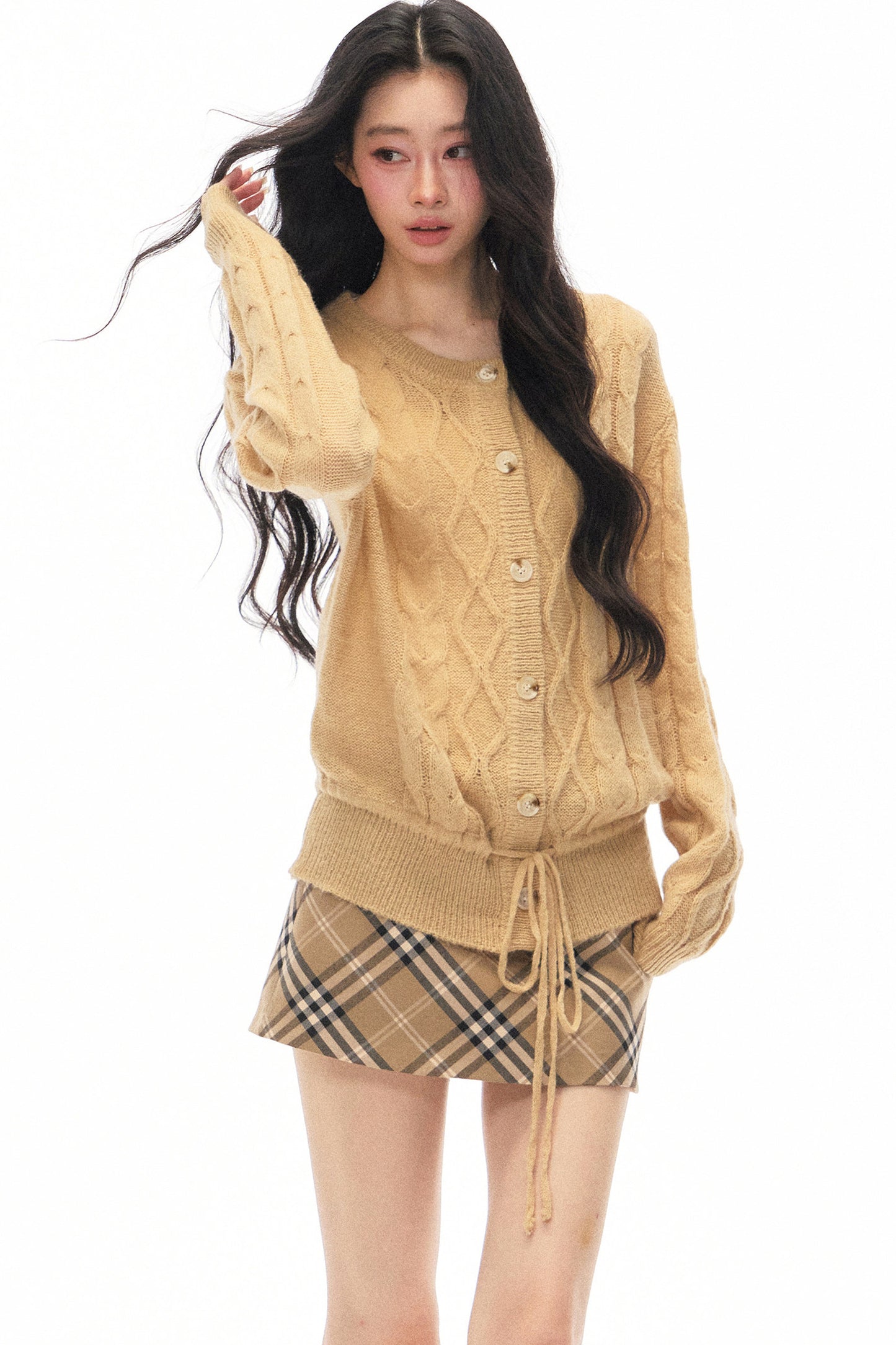 Early Autumn Knit Cardigan and Skirt Set-Up